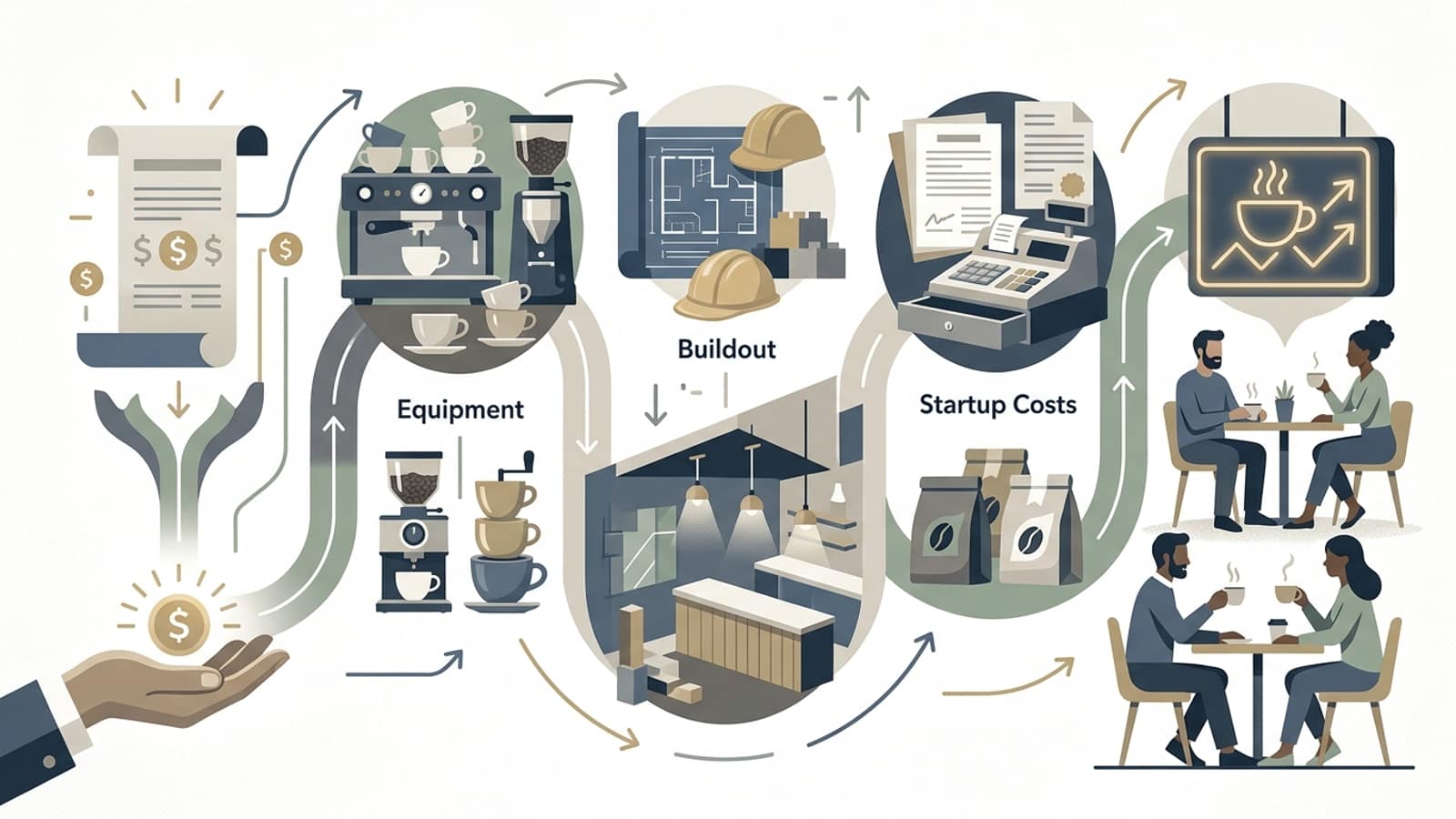 Illustration: Coffee Shop Financing: Equipment, Buildout & Startup Costs
