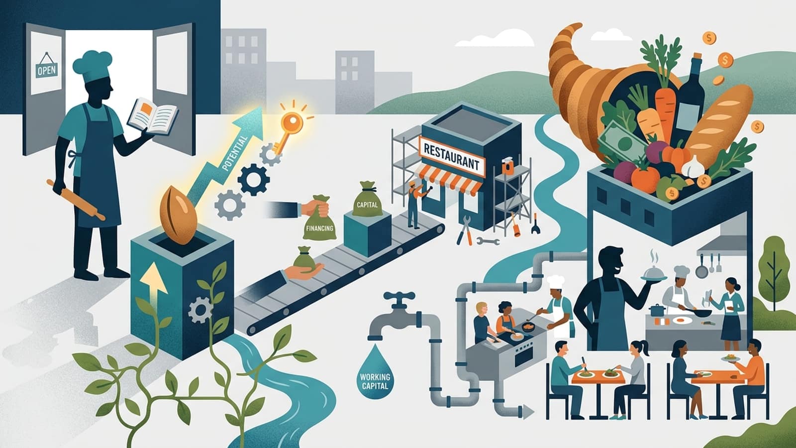 Illustration: Restaurant Startup Loans: Funding a Restaurant With No Track Record